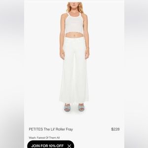 Petite Mother white denim !! NWOT size 25 petite